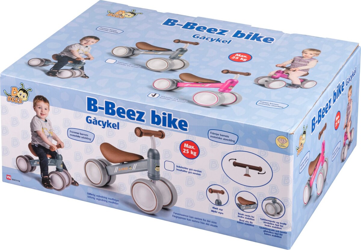 B-Beez - Gåcykel Med 4 Hjul - Pink - Vn 5541114