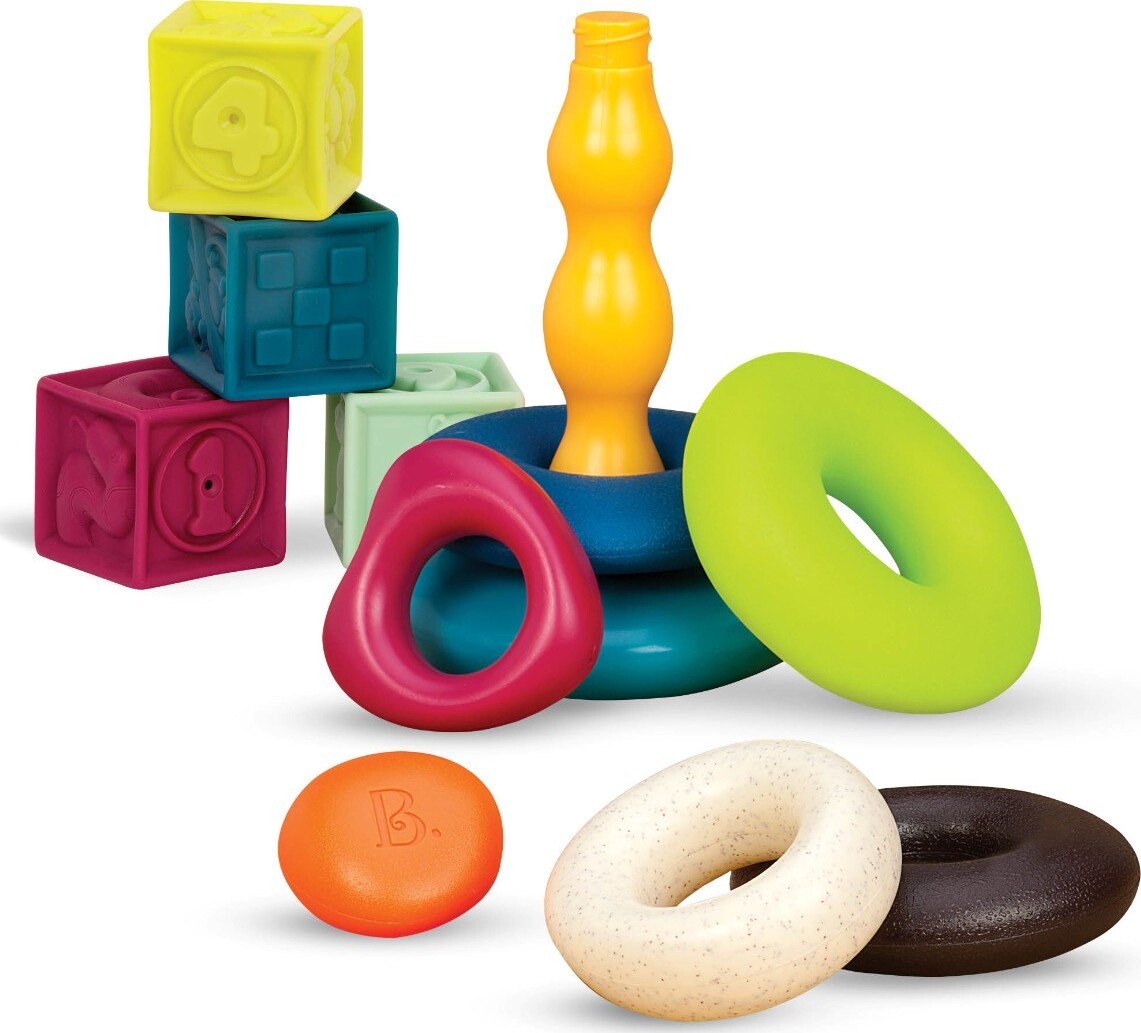 Stableklodser Og Stabletårn Sæt - B Toys - 15 Dele