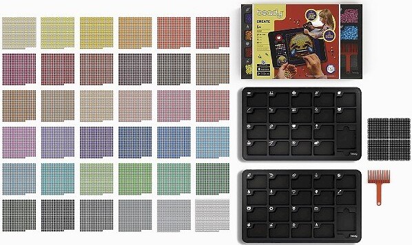Beady Create Perler - Perlesæt Med 10800 Perler Og 4 Perleplader