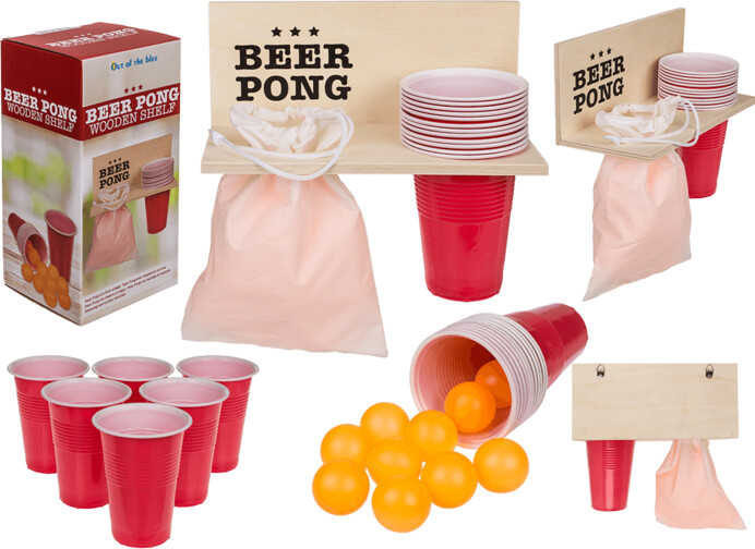Beer Pong Spil - Sæt Med 12 Kopper Og 12 Bolde