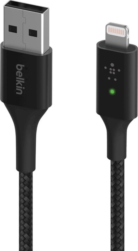 Belkin - Boost Charge Kabel - Smart Led Usb-A Til Lightning - 1 2 M - Sort