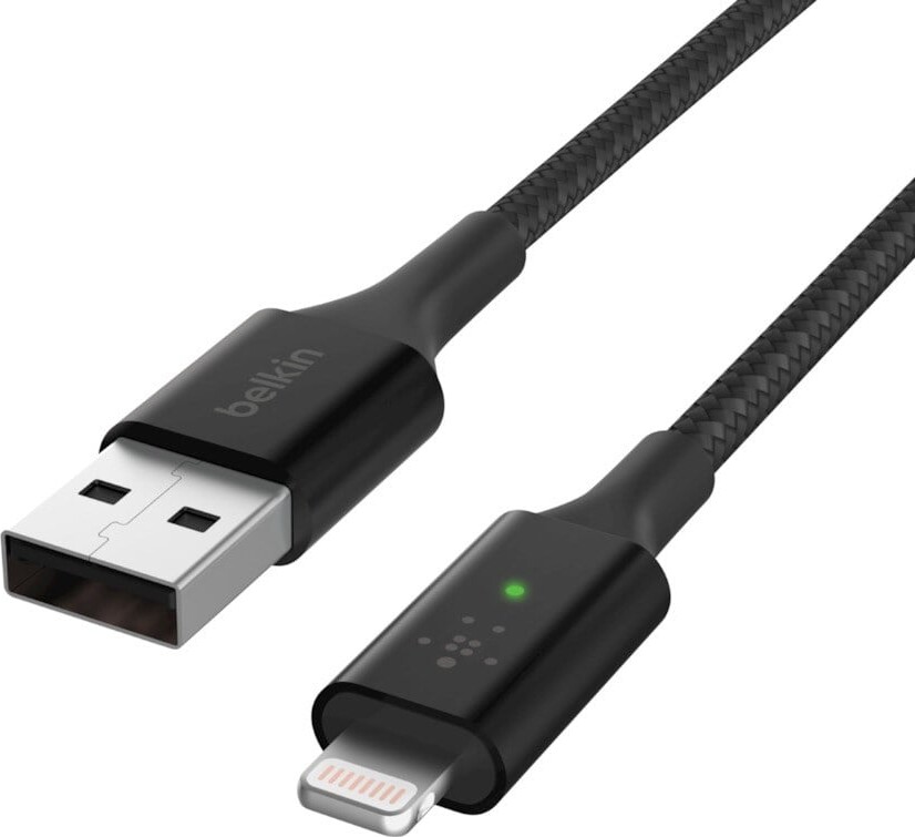Belkin - Boost Charge Kabel - Smart Led Usb-A Til Lightning - 1 2 M - Sort
