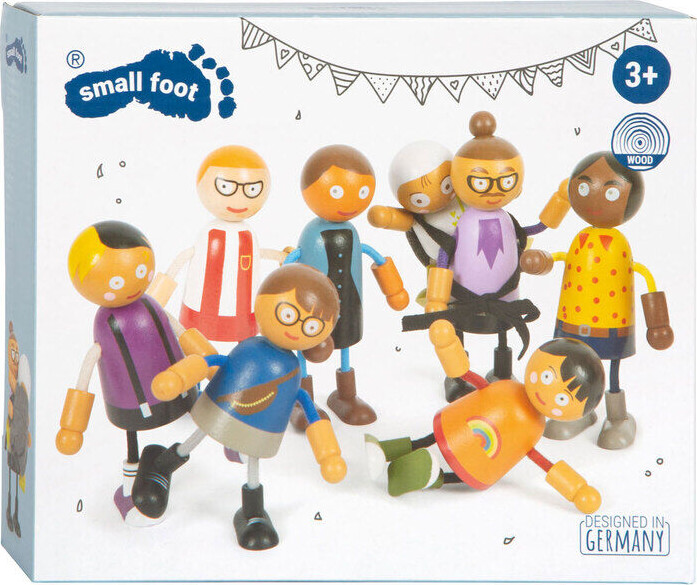 Dukker Til Dukkehus - Familie Med Baby - Træ - 8 Stk - Small Foot