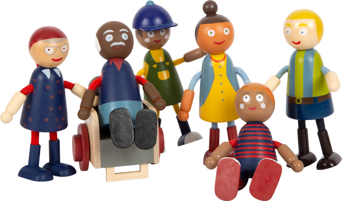 Dukker Til Dukkehus - Familie Med Kørestol - 6 Stk - Small Foot