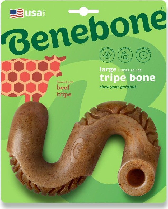Benebone - Tyggelegetøj Til Hund - Tripe Bone - Bøf - Large - 16 Cm