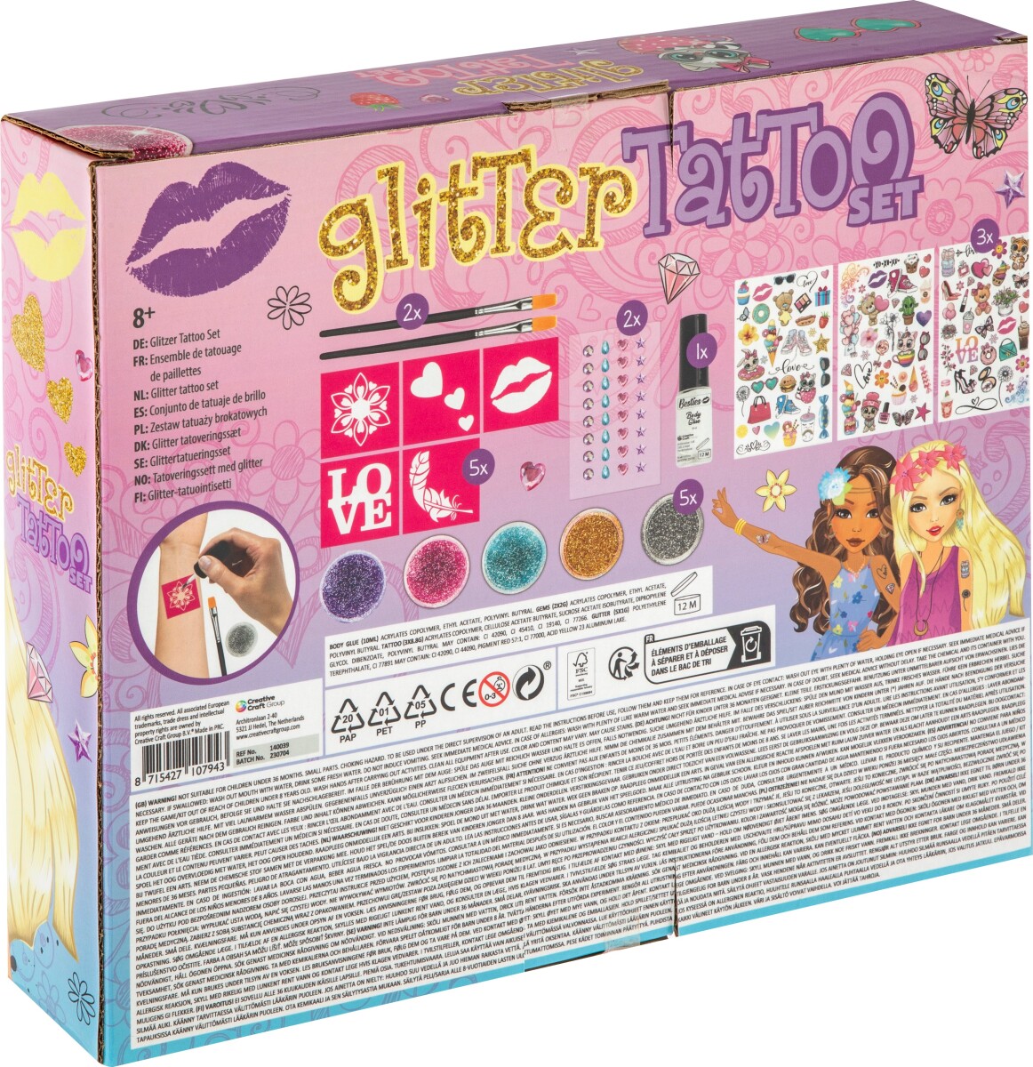 Glitter Tattoo Sæt Til Børn - Besties