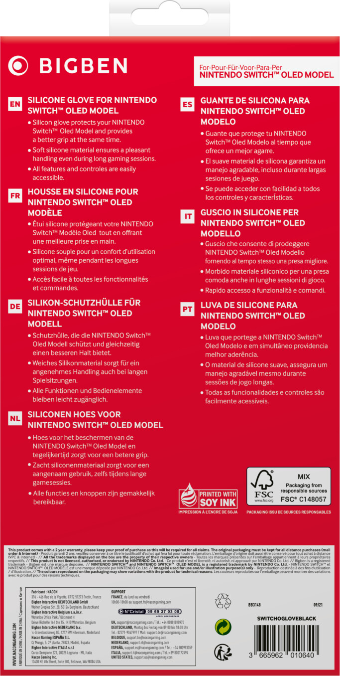 Big Ben Nintendo Switch Oled Black Silicon Glove Nintendo Switch