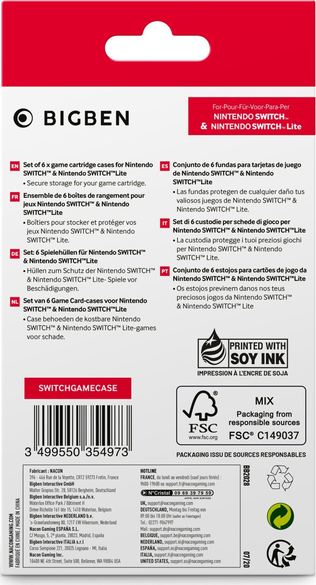 Bigben Game Case Set Black 6 Pieces