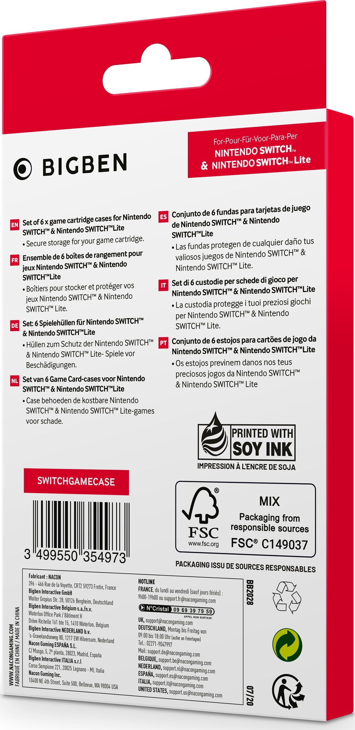 Bigben Game Case Set Black 6 Pieces