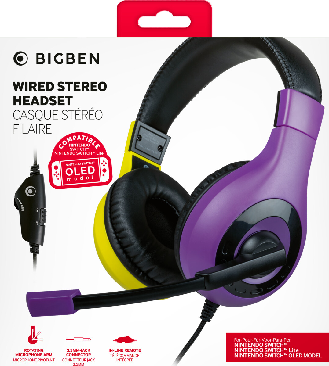 Bigben Interactive Stereo Gaming Headset V1 - Purple Yellow Switch