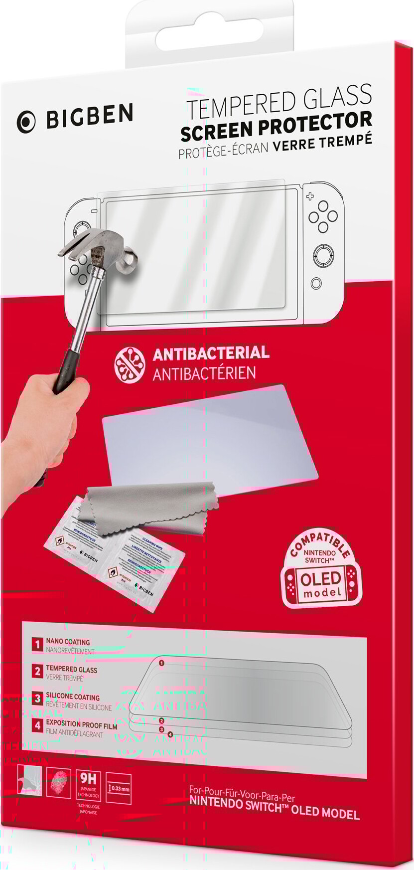 Bigben Tempered Glass Screen Protector - Switch Oled