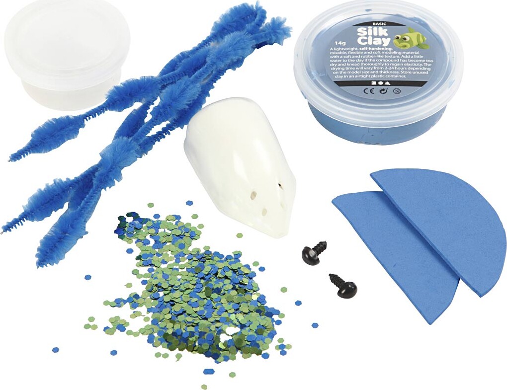 Silk Clay - Diy Kit - Billen Beanie - Blå