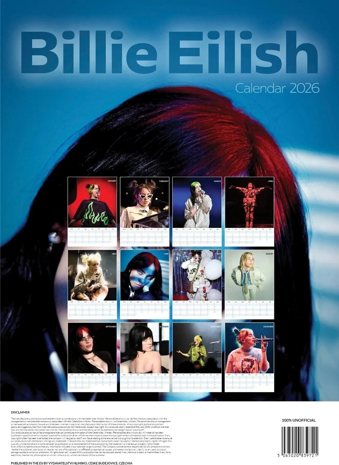 Billie Eilish Kalender 2026 - A3