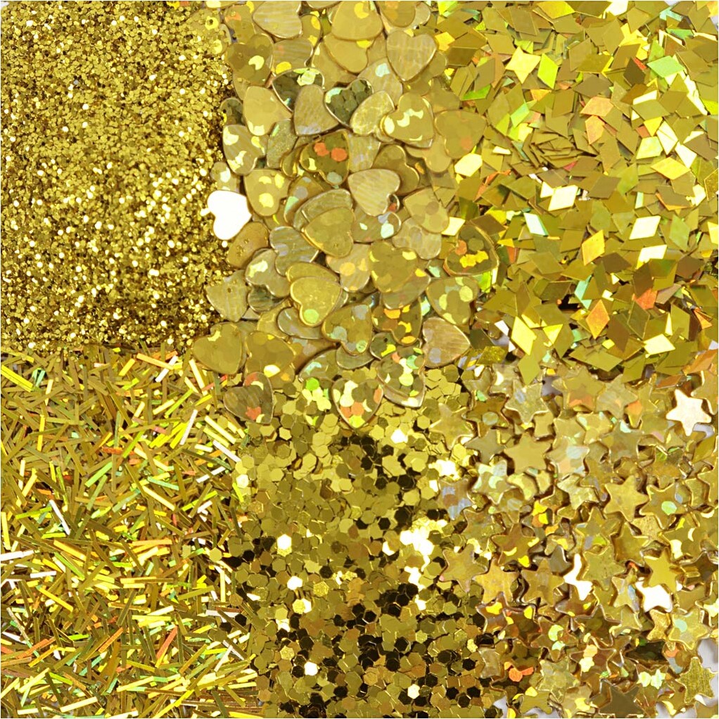 Bio-Glimmer Pailletter - Guld - 6X7Ml