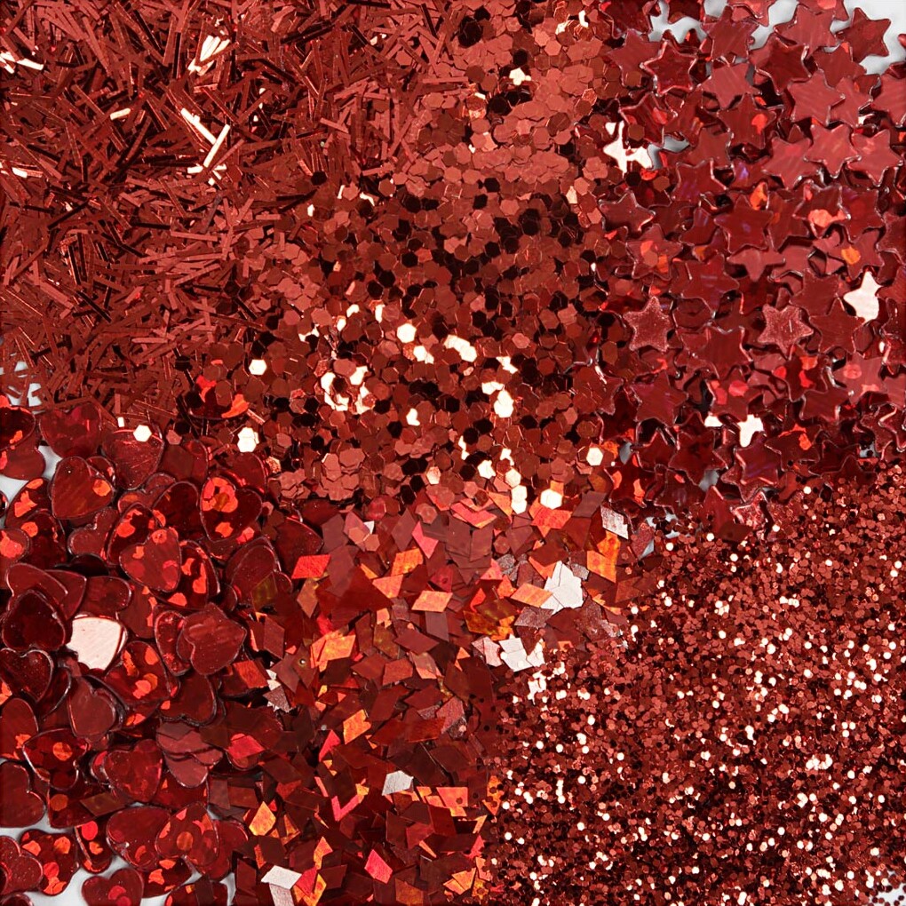 Bio-Glimmer Pailletter - Rød - 6X7Ml