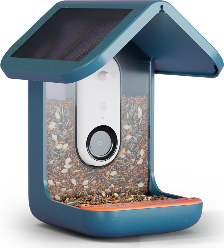 Birdbuddy - Smart Bird Feeder 20 Blå Med Solpaneler - Ai Artgenkendelser