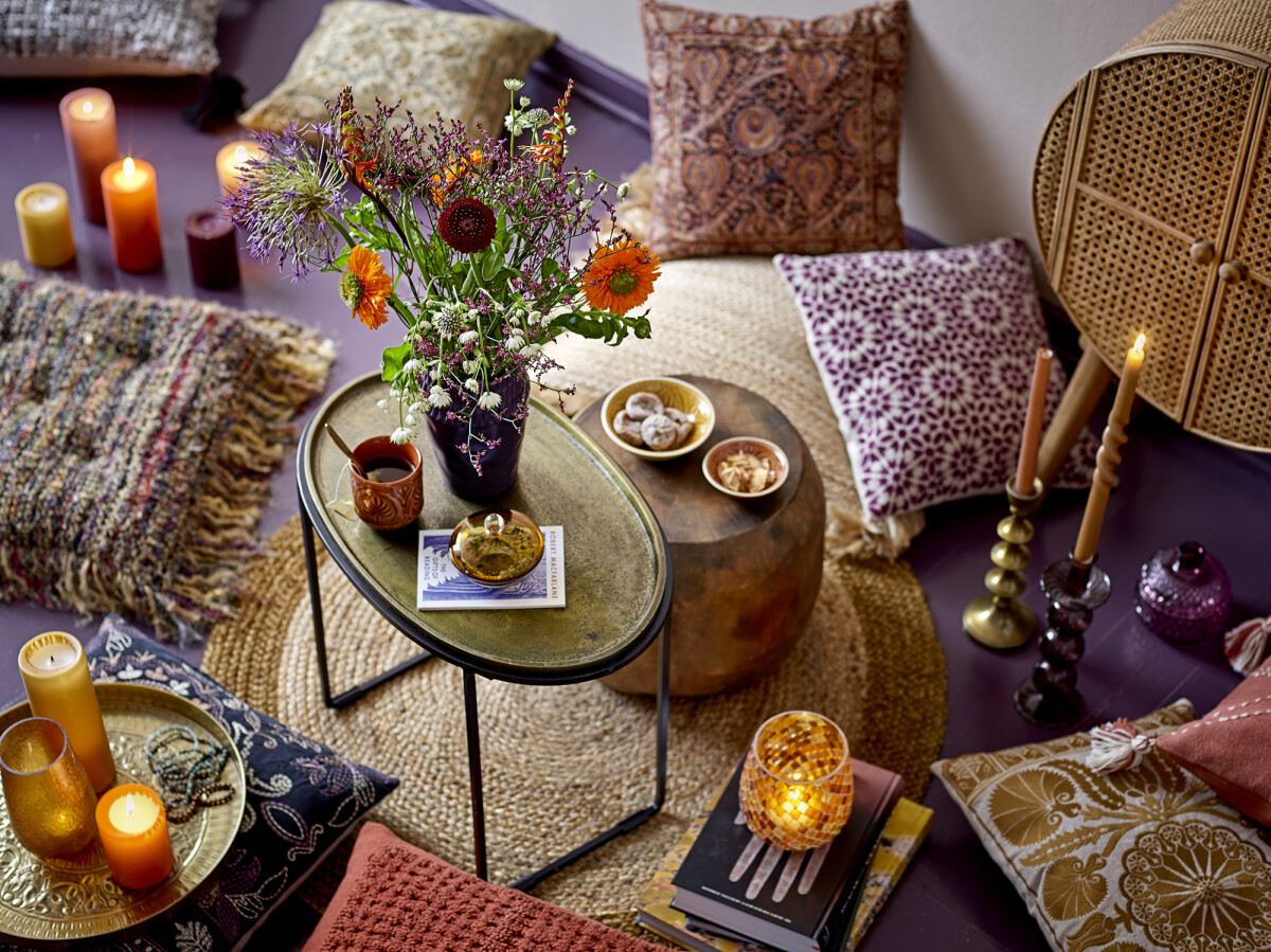 Bloomingville - Birk Tæppe - Brun - Jute - Rundt - Ø 90 Cm