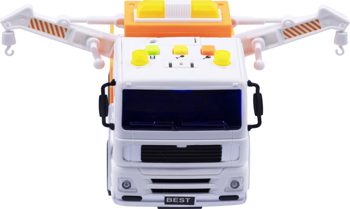 Kranbil Legetøj Til Børn - Med Lys Og Lyd - Friktionsmotor
