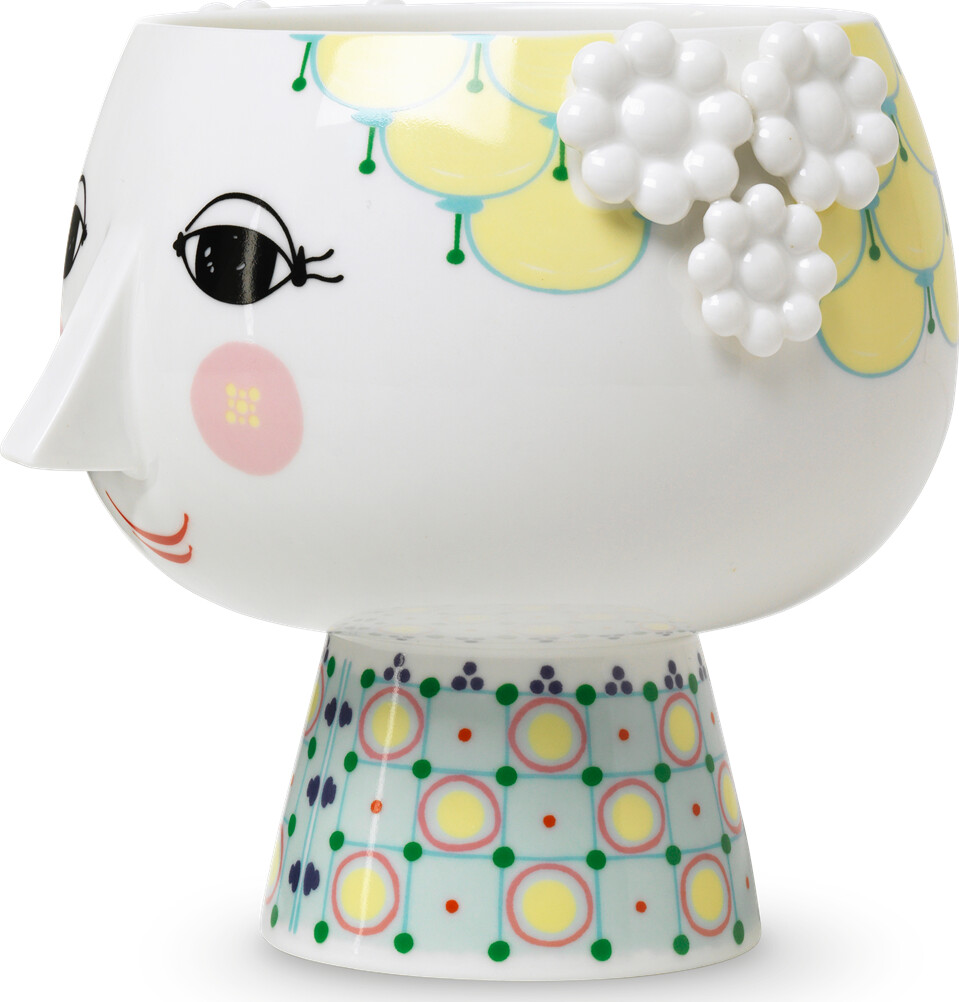 Bjørn Wiinblad - Eva Urtepotteskjuler På Fod - Gul - 15 Cm