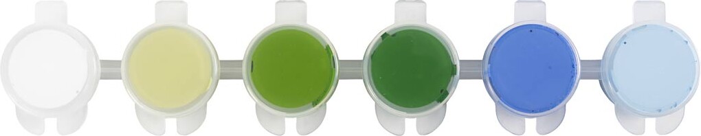 Akrylmaling Sæt - 6X5 Ml - Blågrøn