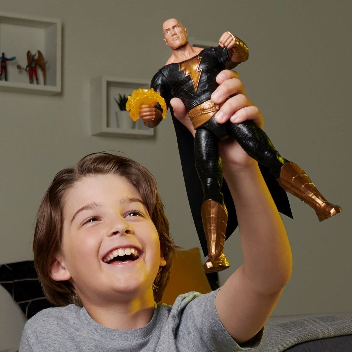 Black Adam Figur Med Lyde - Power Punch - 30 Cm