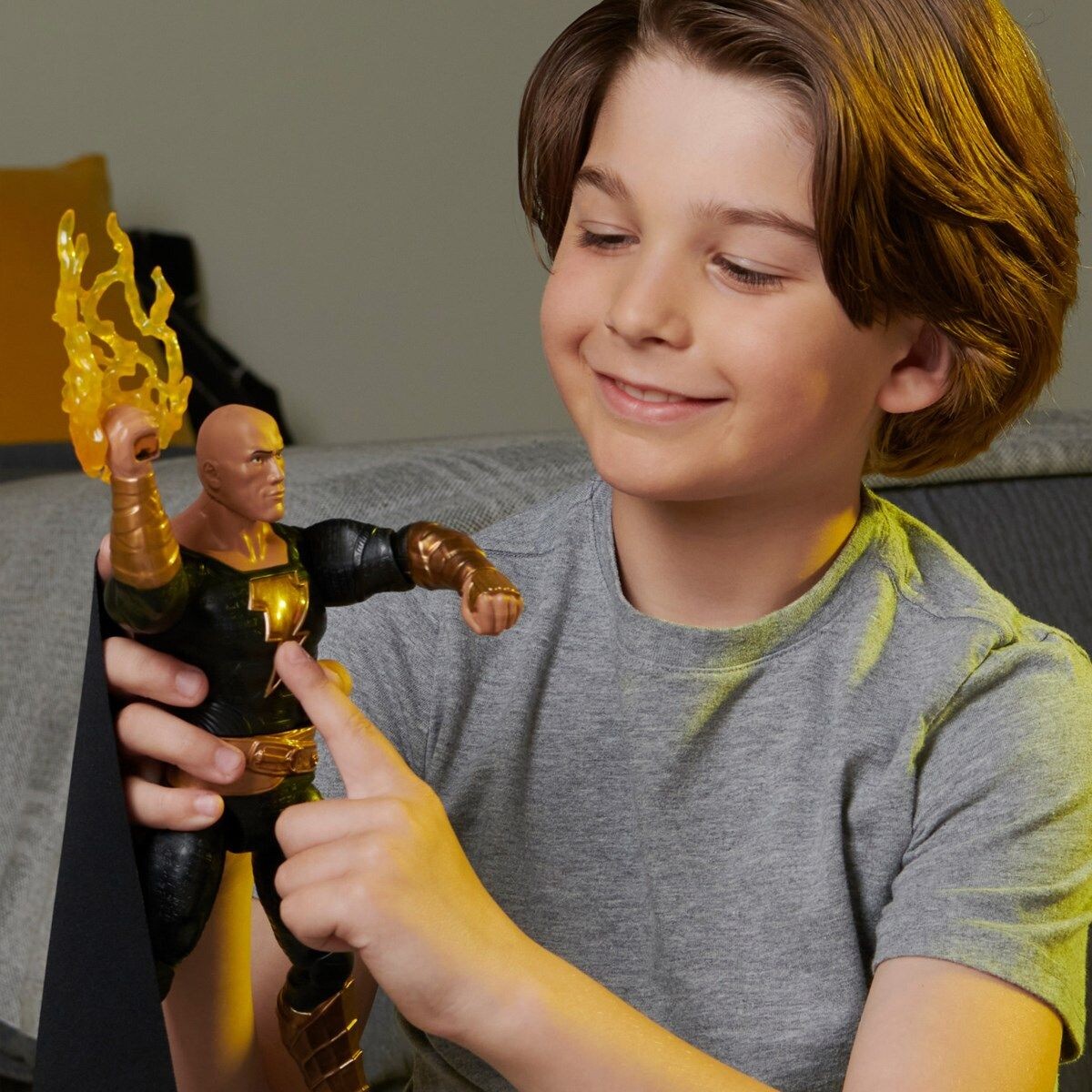 Black Adam Figur Med Lyde - Power Punch - 30 Cm