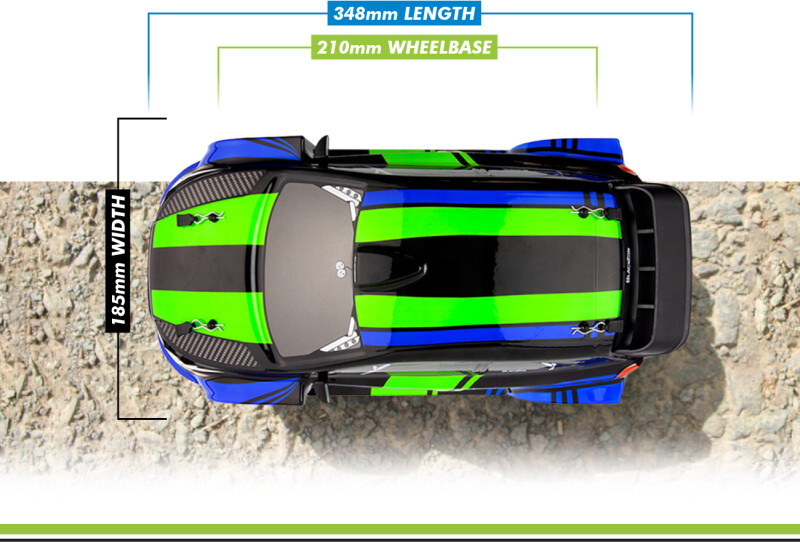 Blackzon - Vyper Rx 4Wd Rc Car - Samlet - Blå Grøn - 1 16 - 540282