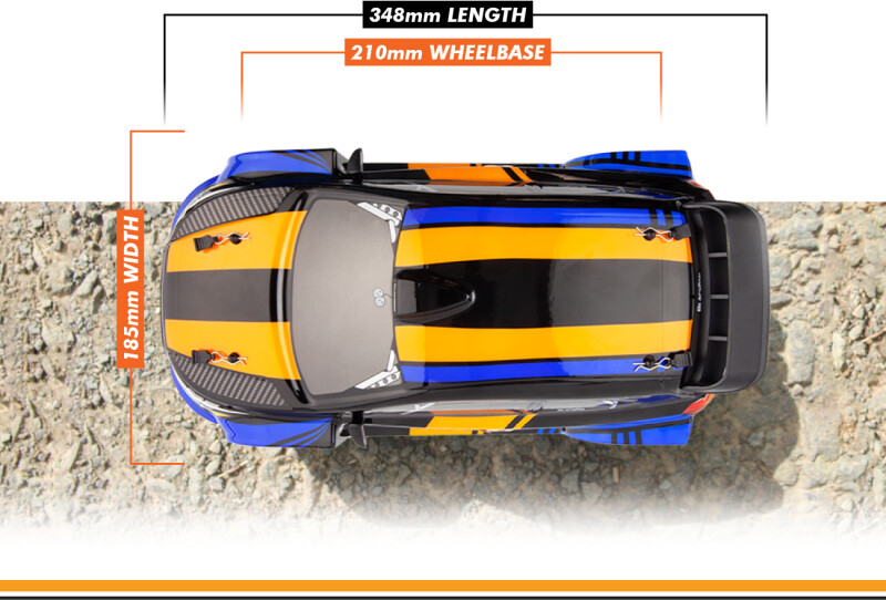 Blackzon - Vyper Rx Turbo 4Wd 2S Rc Car - Blå Orange - 1 16 - 540284