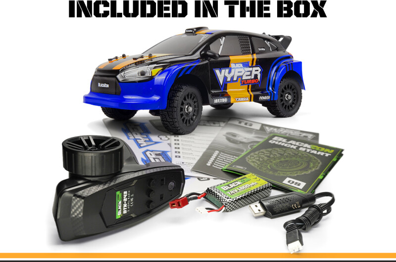 Blackzon - Vyper Rx Turbo 4Wd 2S Rc Car - Blå Orange - 1 16 - 540284