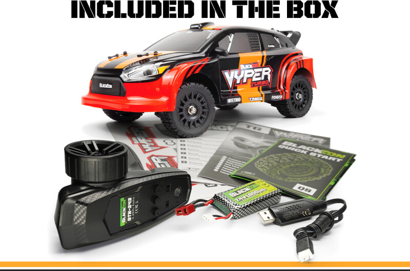 Blackzon - Vyper Rx Turbo 4Wd 2S Rc Car - Rød Orange - 1 16 - 540283