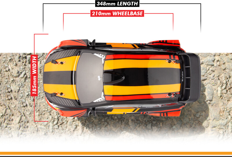 Blackzon - Vyper Rx Turbo 4Wd 2S Rc Car - Rød Orange - 1 16 - 540283