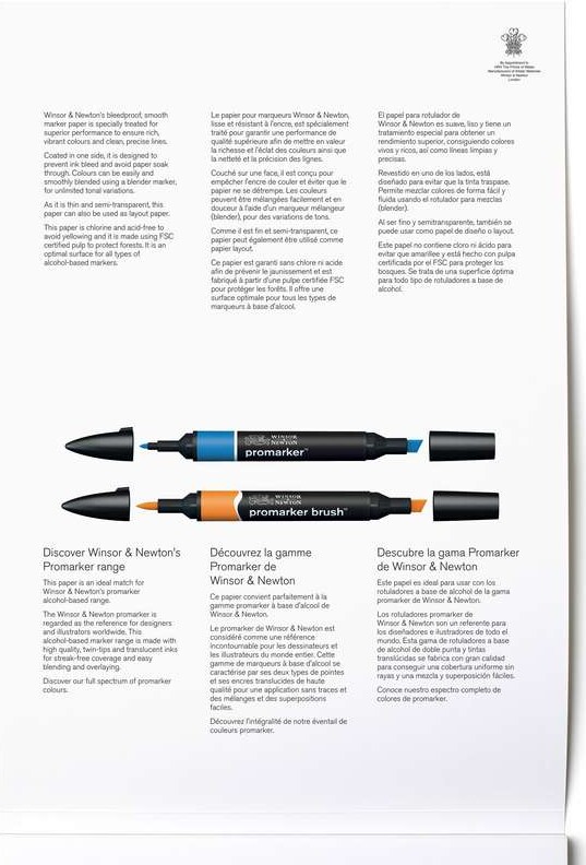 Tegneblok - A4 - Marker - 50 Sider - Winsor Newton