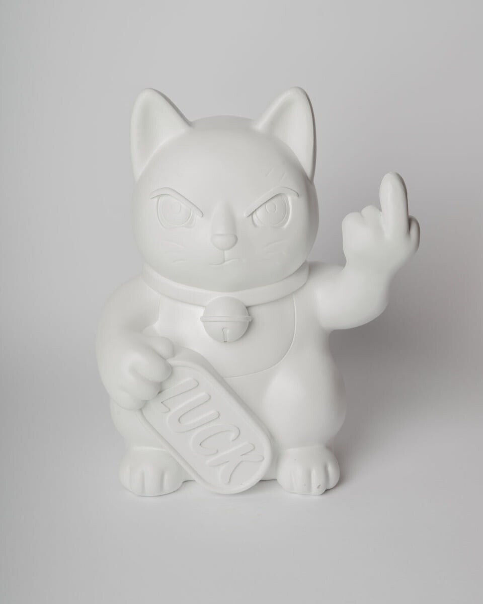 Blogo - Maneki Figur - Hvid - Large