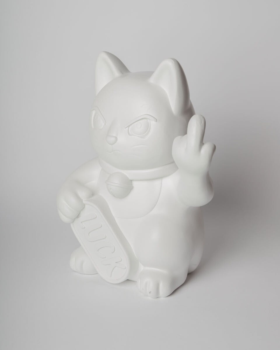 Blogo - Maneki Figur - Hvid - Large