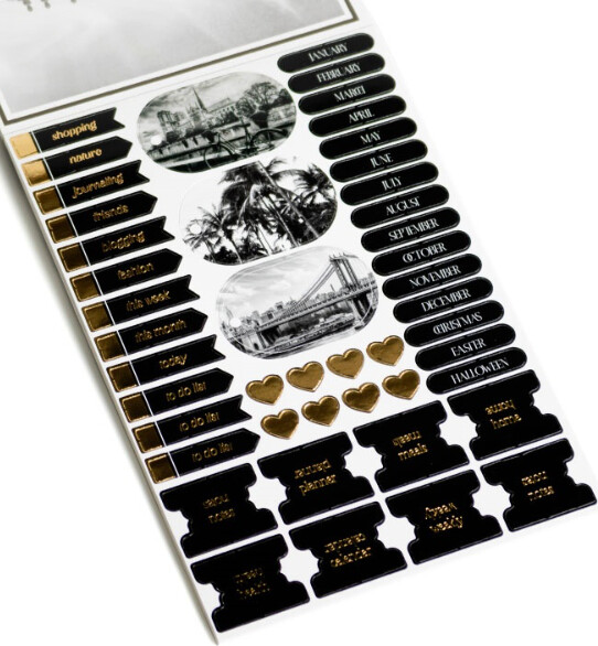 Craft Id - Journaling Designpapir Blok - A5 - 24 Ark - Sort