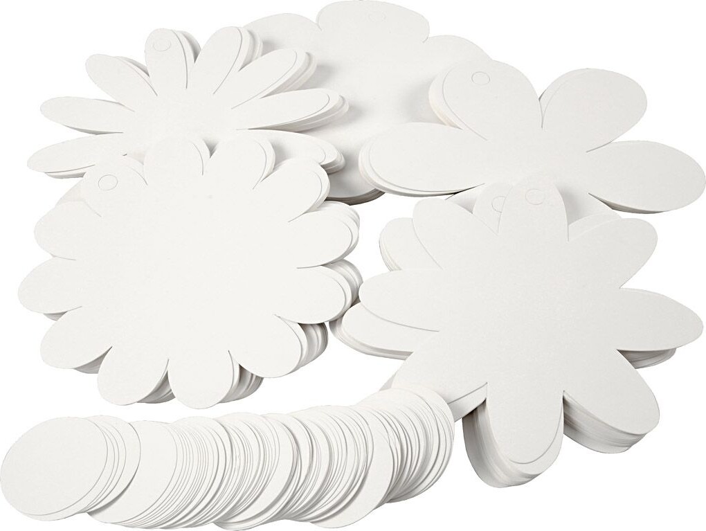 Blomster - Ø 20 Cm - 400 G - Hvid - 5X20 Stk - Assorteret