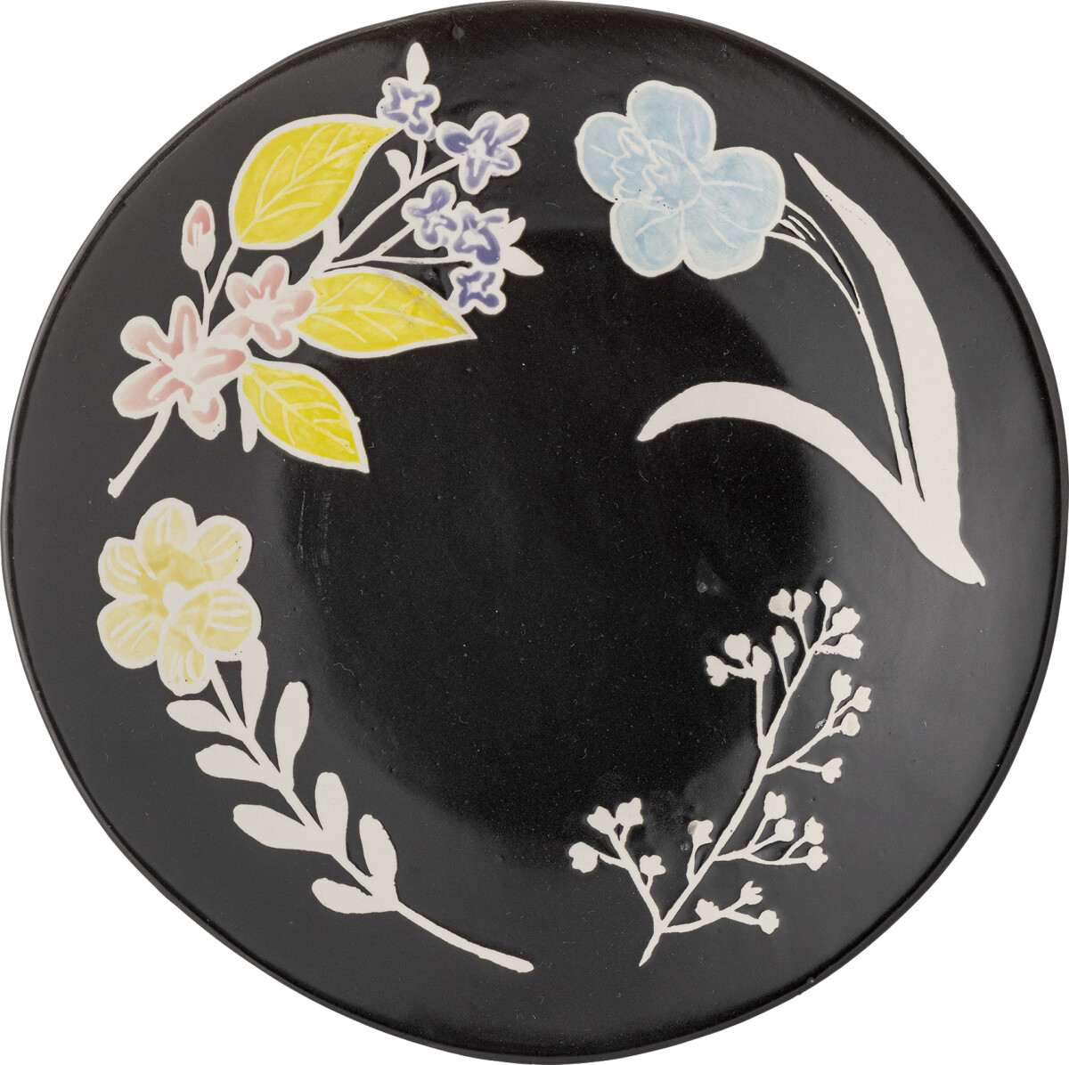 Bloomingville Serveringsbakke - Amberly - Sort - Stentøj - Ø26 Cm