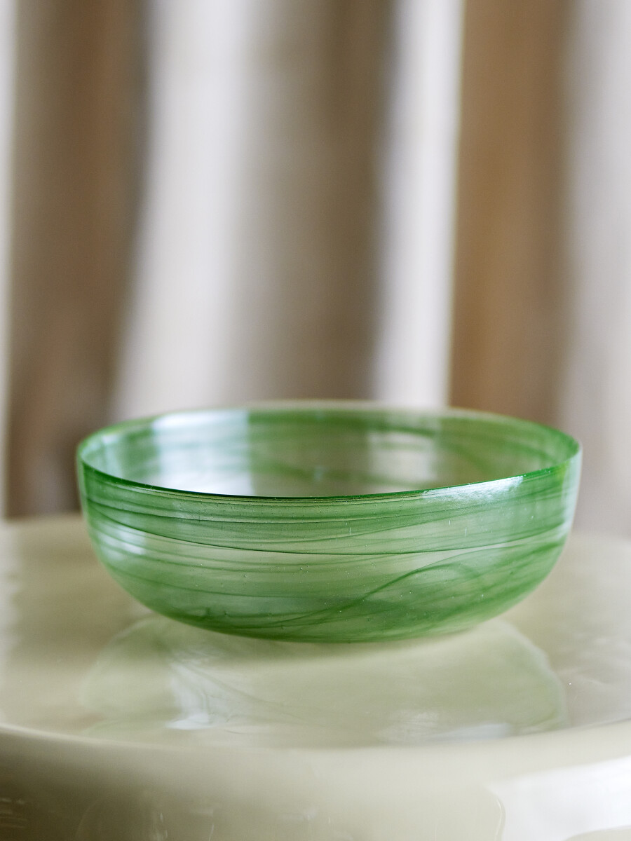 Bloomingville - Amelie Skål - Grøn - Glas - Ø 27 Cm