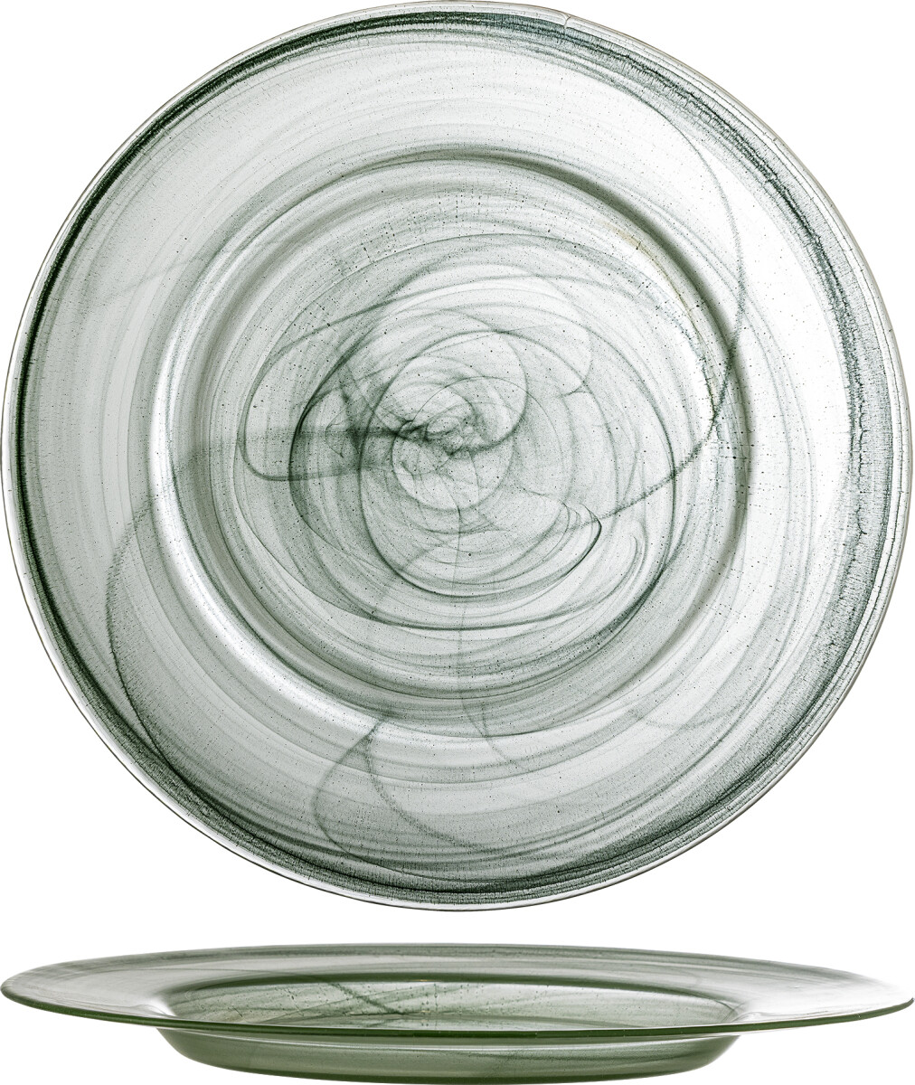 Bloomingville - Amelie Tallerkener - Grøn - Glas - Ø 33 Cm - 4 Stk