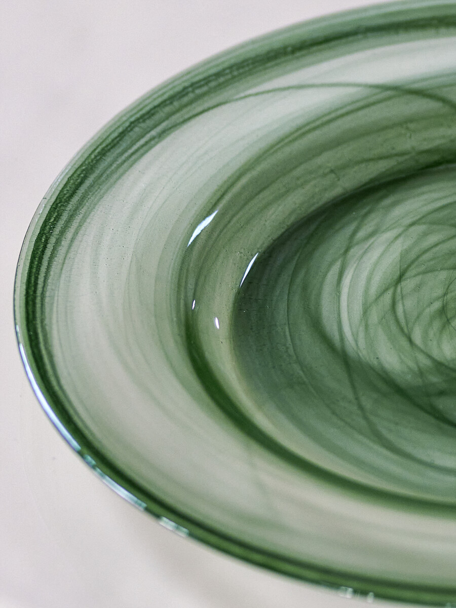Bloomingville - Amelie Tallerkener - Grøn - Glas - Ø 33 Cm - 4 Stk