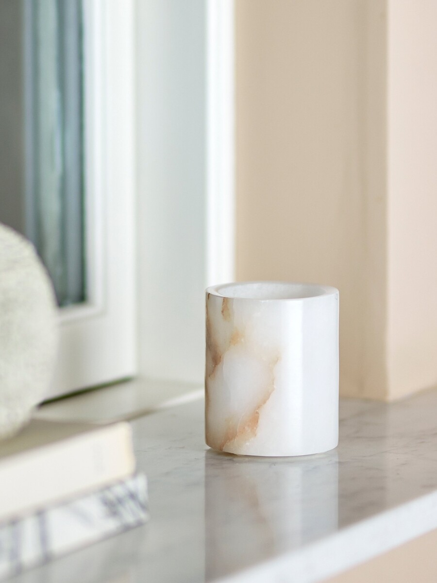 Bloomingville Fyrfadsstage - Annebel - Hvid - Alabast