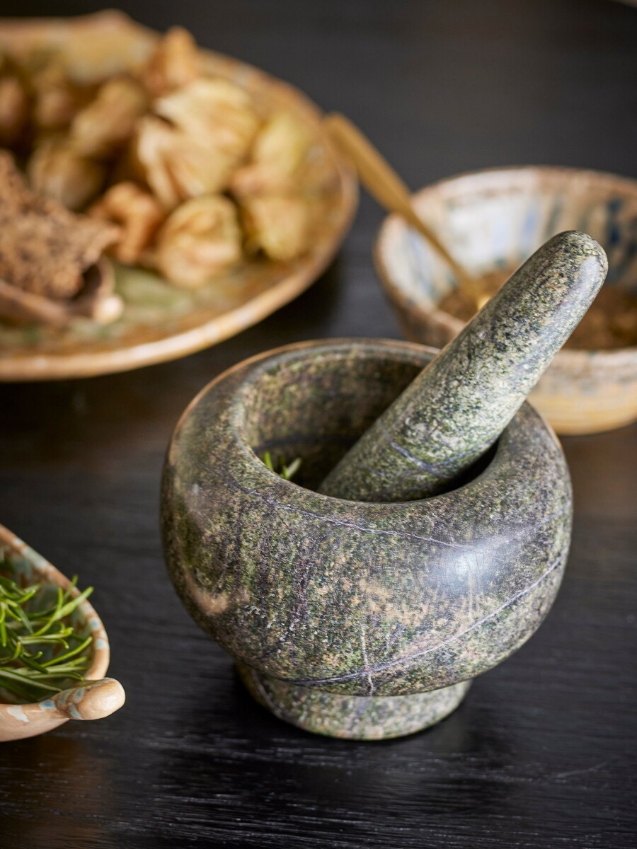 Bloomingville - Morter - Arazo - Grøn - Marmor