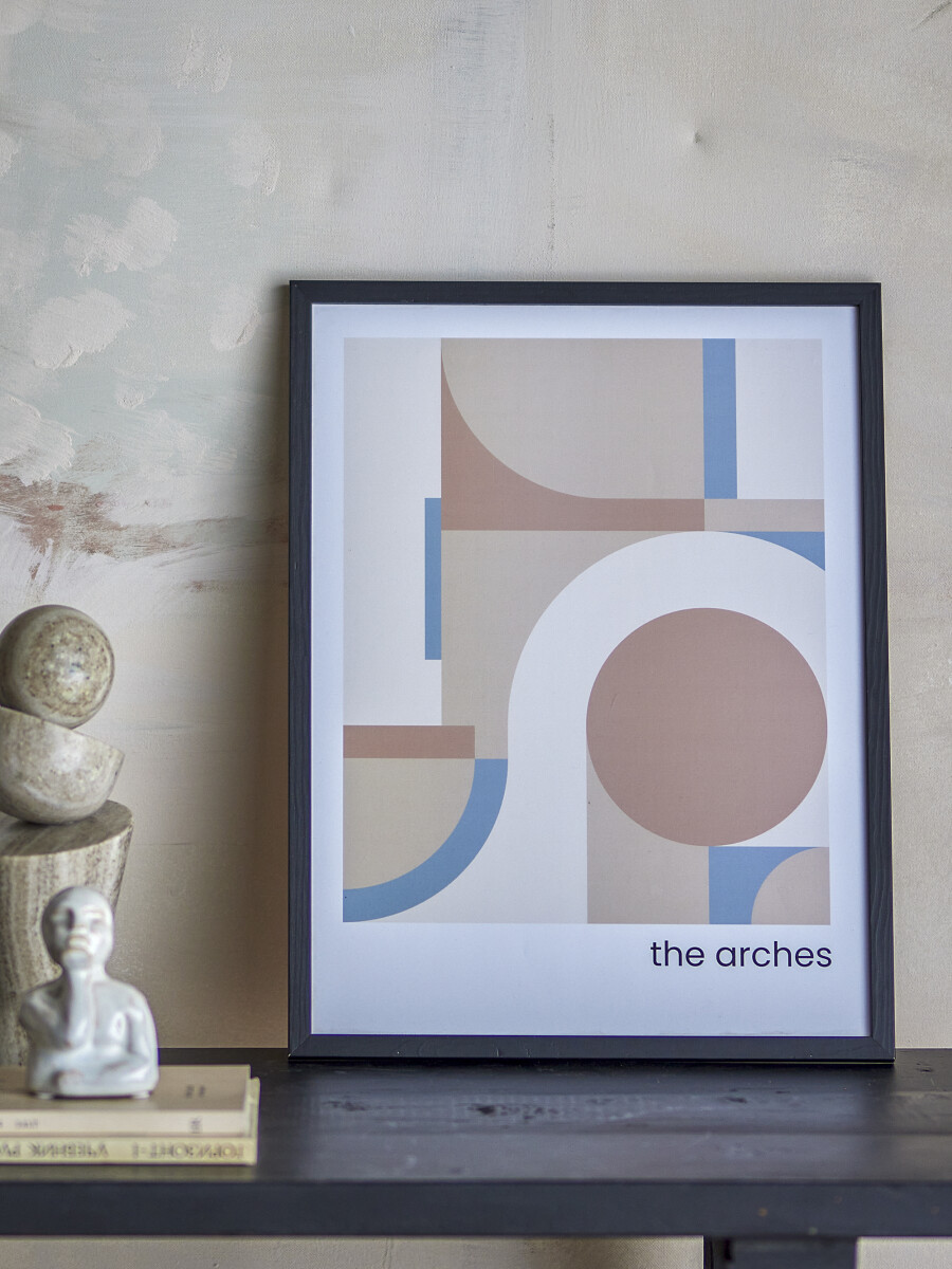 Bloomingville - Arches Illustration Med Ramme - Sort - Fyrretræ