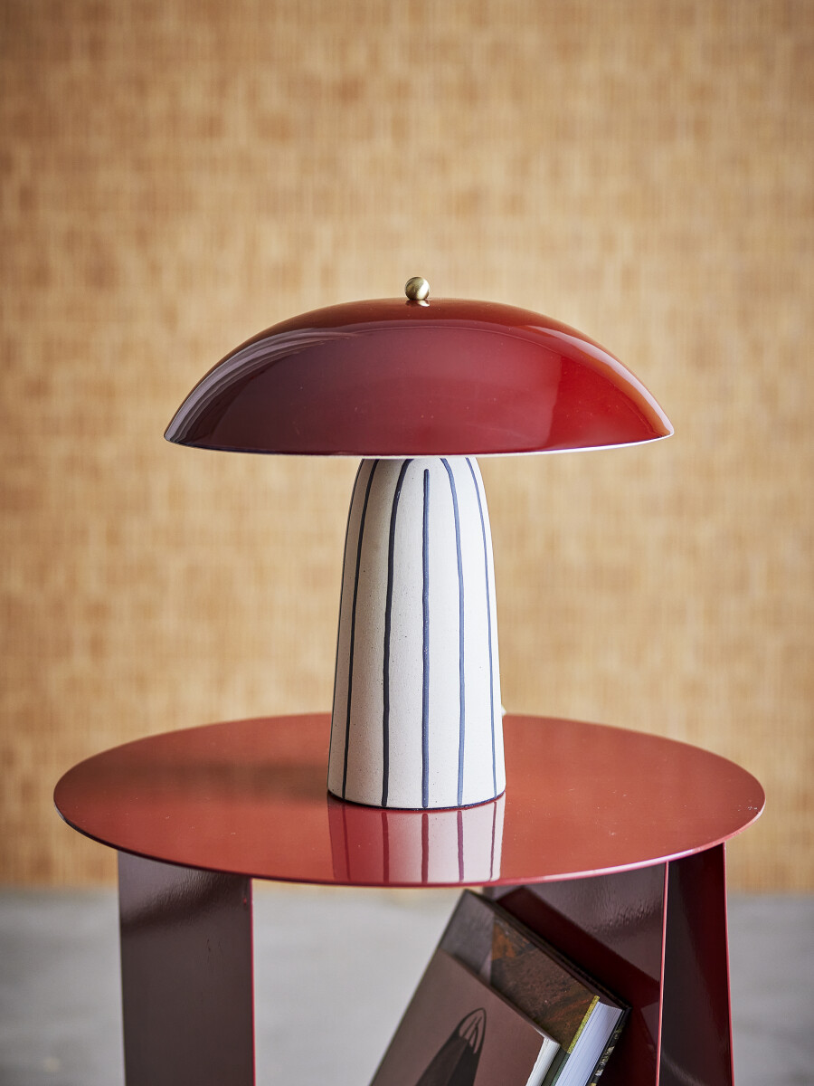 Bloomingville - Arvid Bordlampe - H 32 Cm - Stentøj Keramik - Rød