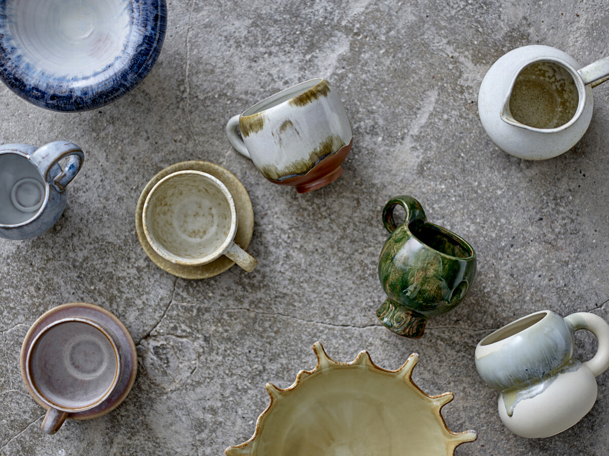 Bloomingville Krus - Avonlea - Grøn - Stentøj - Sæt Med 4 - 250 Ml