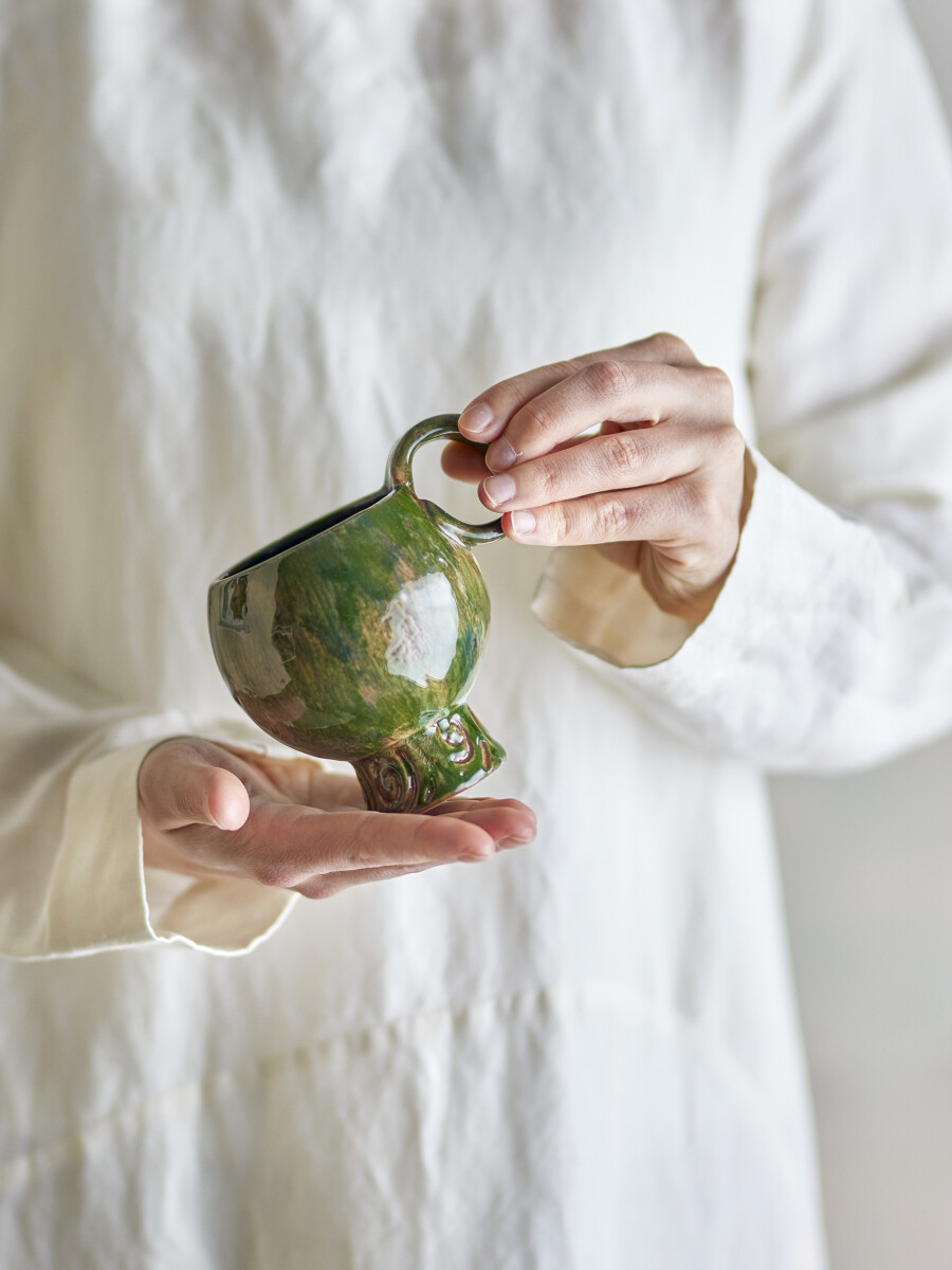 Bloomingville Krus - Avonlea - Grøn - Stentøj - Sæt Med 4 - 250 Ml