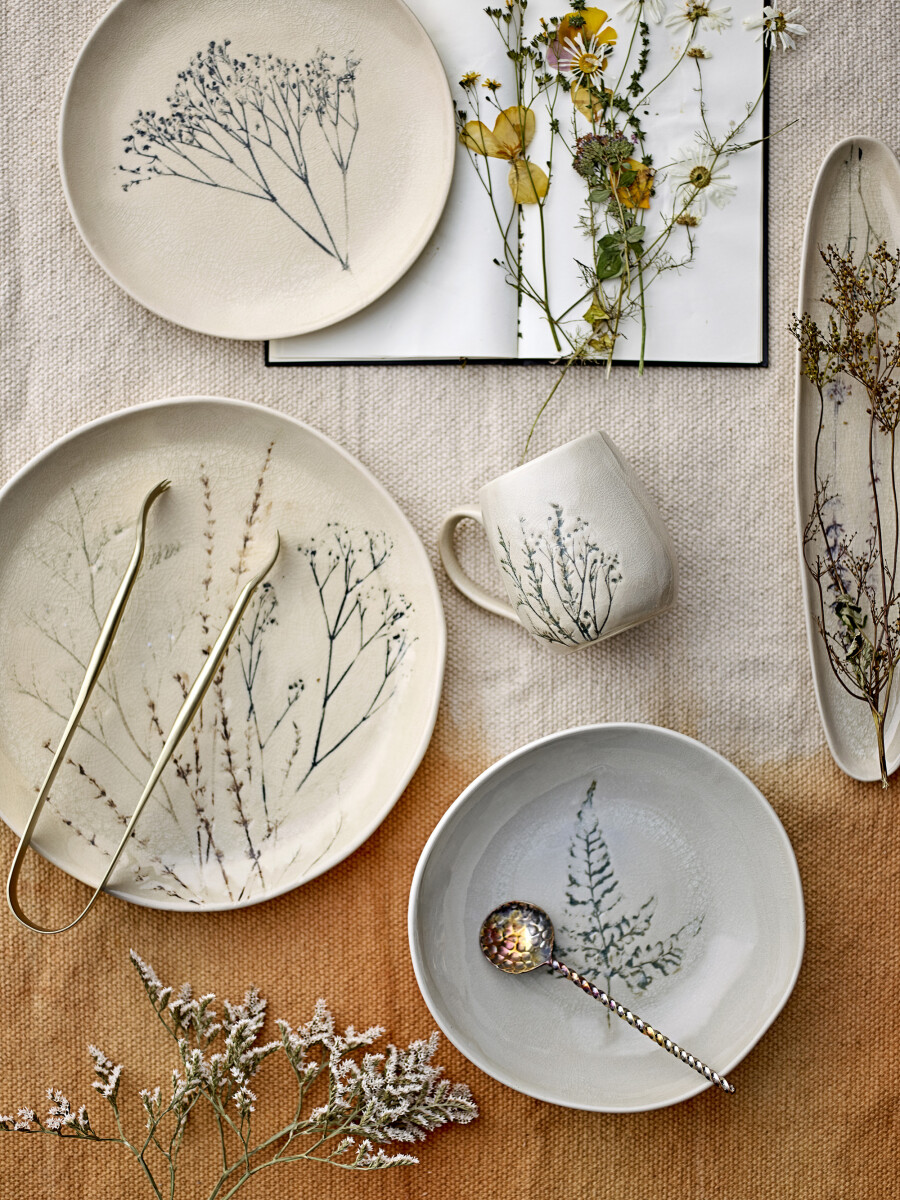 Bloomingville - Bea Tallerken - Natur - Stentøj - Ø 27 5 Cm - 4 Stk
