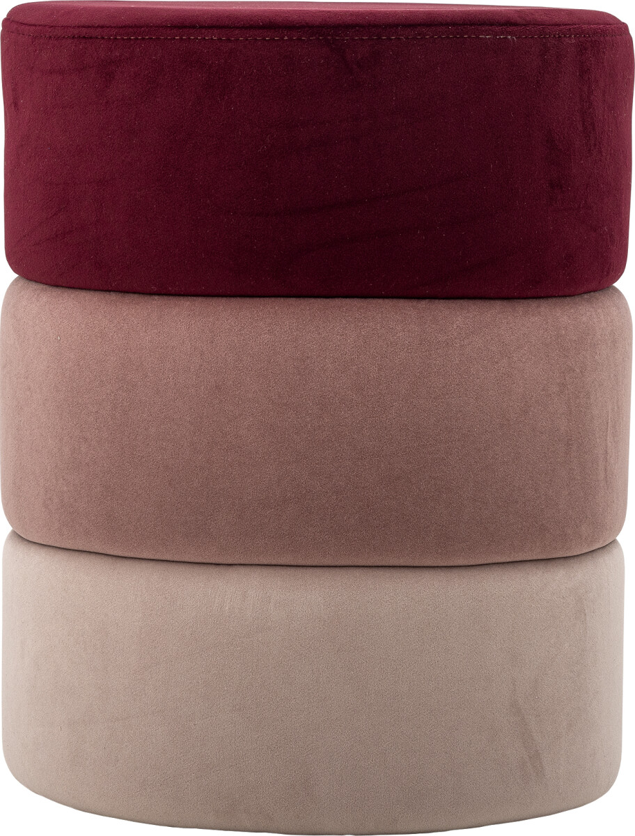 Bloomingville - Bilbao Puf - Rund - Ø 39 Cm - Multifarvet - Polyester