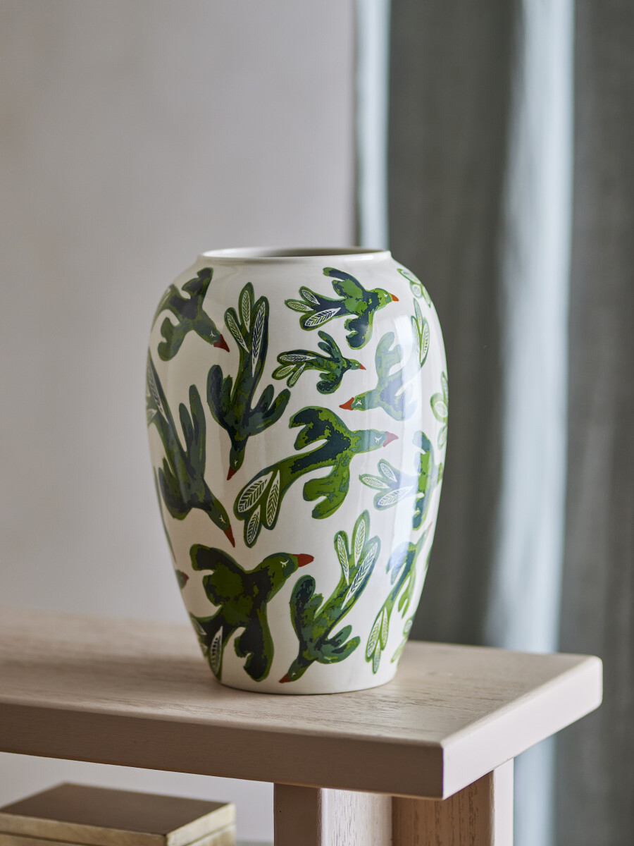 Bloomingville - Birdliva Vase - Multifarvet - Stentøj - H 33 Cm