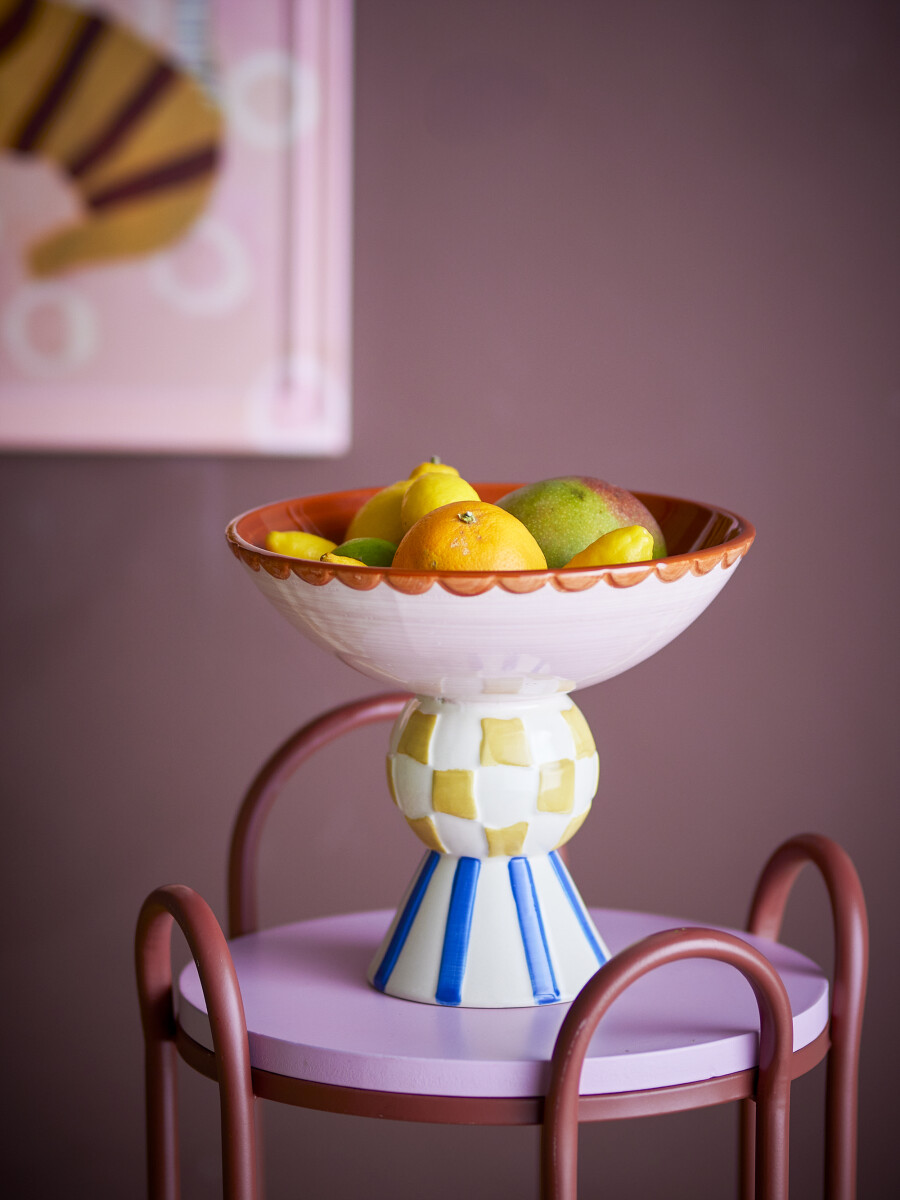 Bloomingville - Skål På Opsats - Bob - Stentøj - 23 5X21 Cm